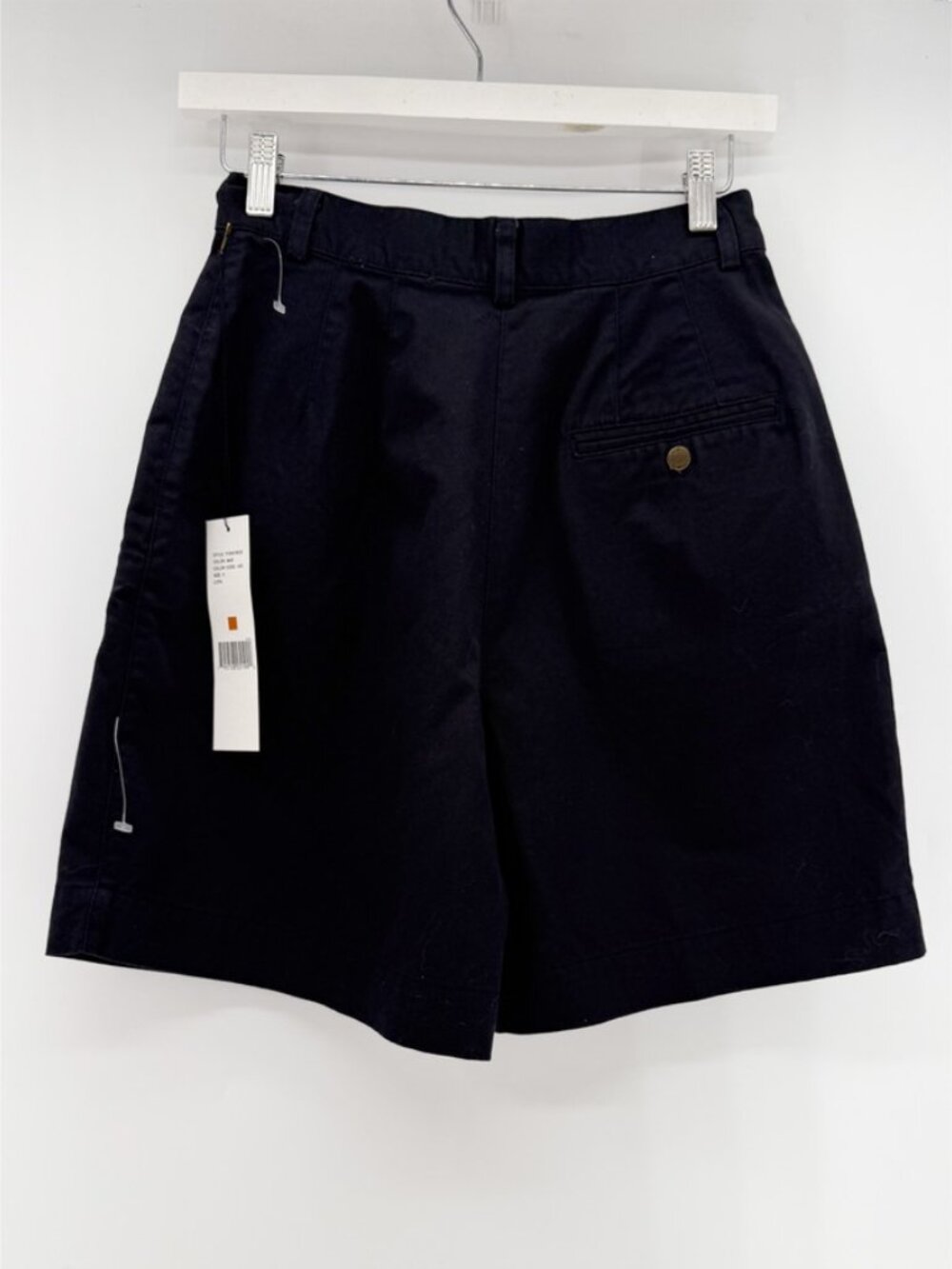 DKNY JEANS Dark Navy Bermuda Pleated Front Walking Shorts Cotton Vtg 90s NEW 6 - Picture 3 of 9